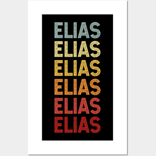 Elias Name Vintage Retro Gift Named Elias Posters and Art